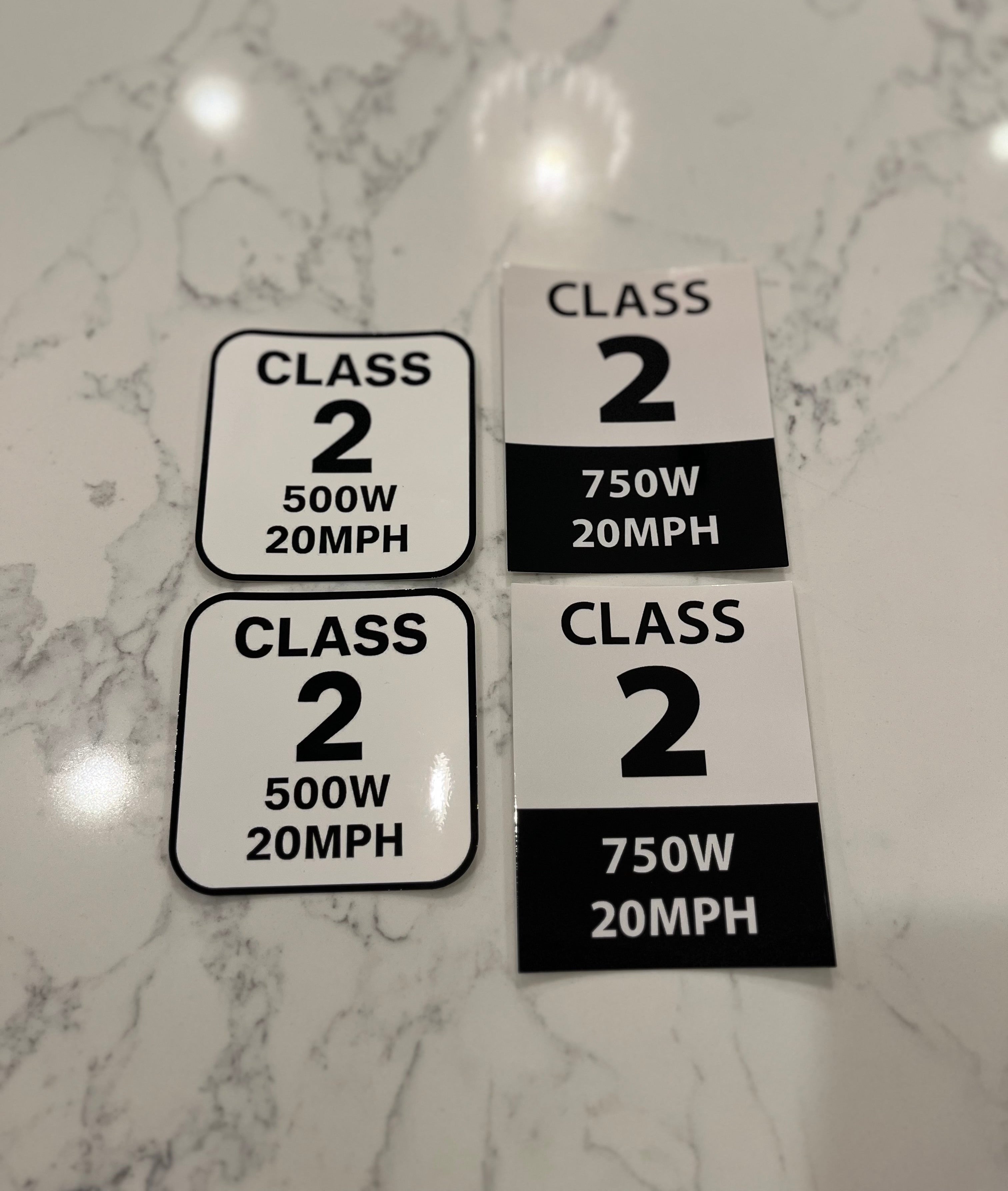 Class 2 E-Bike Stickers
