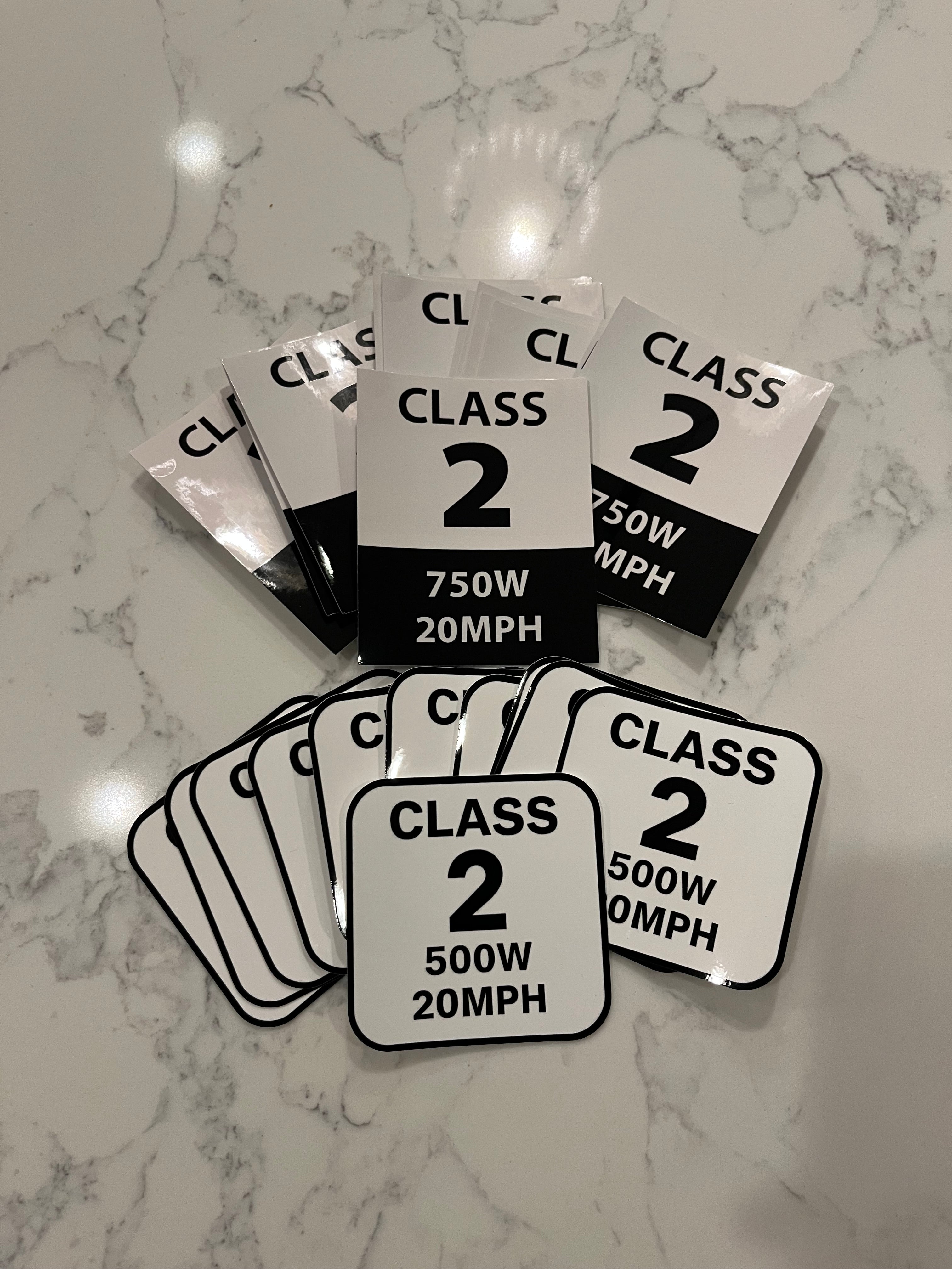 Class 2 E-Bike Stickers