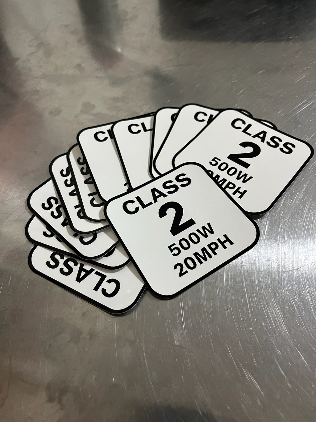 Class 2 E-Bike Stickers